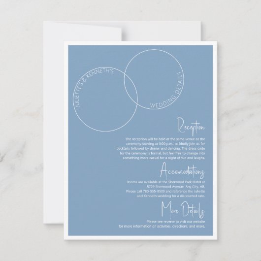 ツー リングスのウェディング ディテール カード (正面)