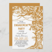 ツ素朴リー&ストリングライト婚約パーティ 招待状 (正面/裏面)