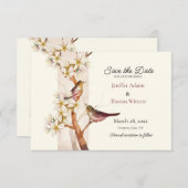 ツ鳥がお知らせする結婚式の日程カード セーブザデート (正面/裏面)