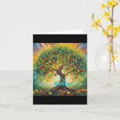 ツ・ビシュバット 樹木の新年おめでとう カード (黄色い花)