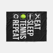 テおもしろいニス選手の贈食べ与-スリープテニス フリースブランケット (正面(横))