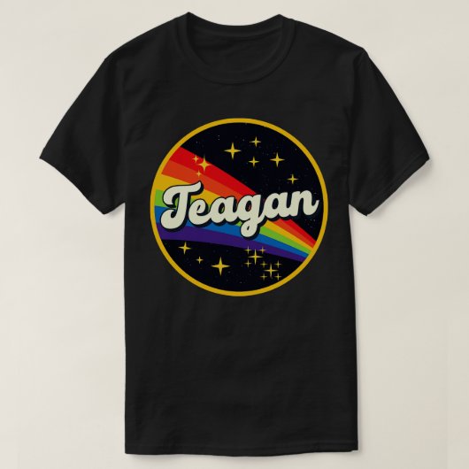 テアガンレインボーイン宇宙ヴィンテージスタイル Tシャツ (デザイン正面)