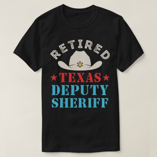 テアス退職した副保安官レティリーメンカッコいいズ Tシャツ (デザイン正面)