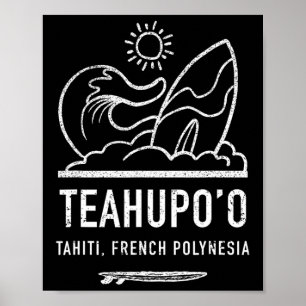 テアフポー Tシャツ フランス領ポリネシア タヒチ サーフィン ポスター