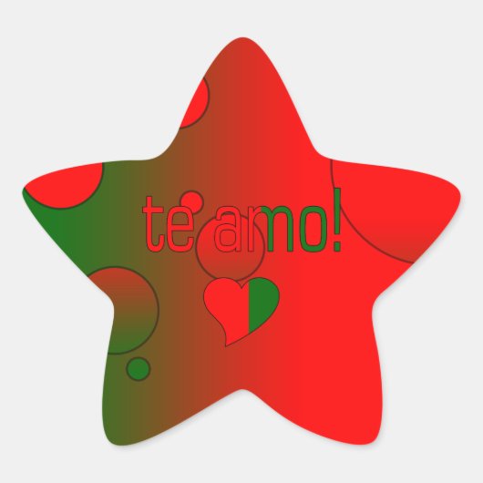 テアモ！ポルトガル国旗のカラーポップ・アートのアート 星シール (正面)