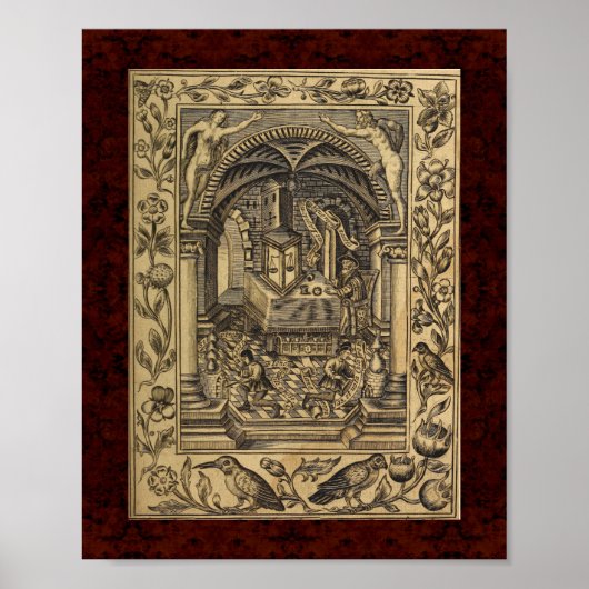 テアラム化学品： 1652錬金術イラストレーション ポスター (正面)