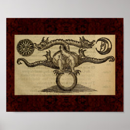 テアラム化学品： 1652錬金術イラストレーション ポスター
