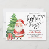 ティお気に入りのーサンタホリデーパーティー招待状 招待状 (正面)