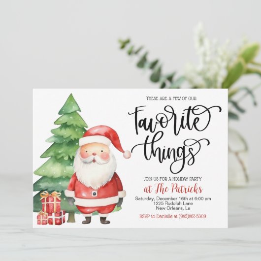 ティお気に入りのーサンタホリデーパーティー招待状 招待状 (スタンド正面)