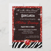 ティきらきら光るアラゼブラキンセアニェラ15th誕生日|赤 招待状 (裏面)