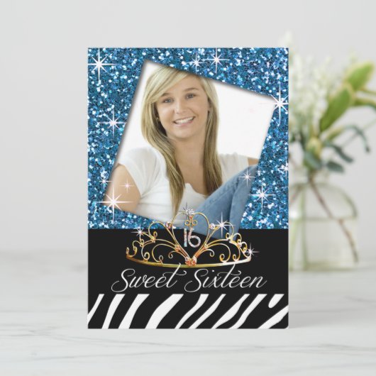 ティきらきら光るアラゼブラスイート16誕生祝い 招待状 (スタンド正面)