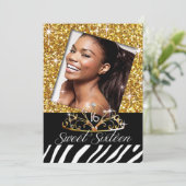 ティきらきら光るアラゼブラスイート16誕生祝い 招待状 (スタンド正面)