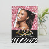 ティきらきら光るアラゼブラスイート16誕生祝い 招待状 (スタンド正面)