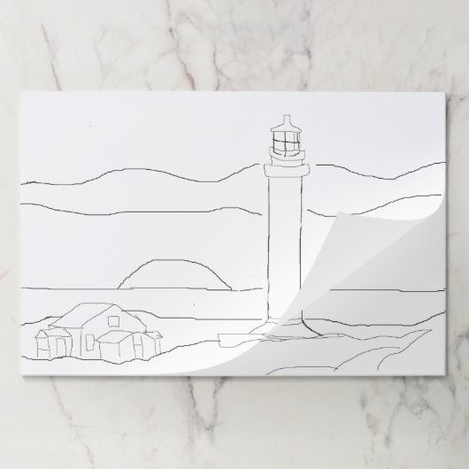 ティアアウェイパッド – ライトハウスシーンからカラー ペーパーパッド (折り畳み)