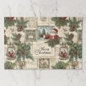 ティアウェイクリスマス花模様紙ランチョンマット ペーパーパッド (正面)