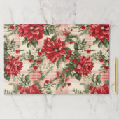 ティアウェイクリスマス花模様紙ランチョンマット ペーパーパッド (インサイチュ)