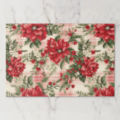 ティアウェイクリスマス花模様紙ランチョンマット ペーパーパッド (正面)