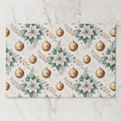 ティアウェイクリスマス花模様紙ランチョンマット ペーパーパッド (正面)