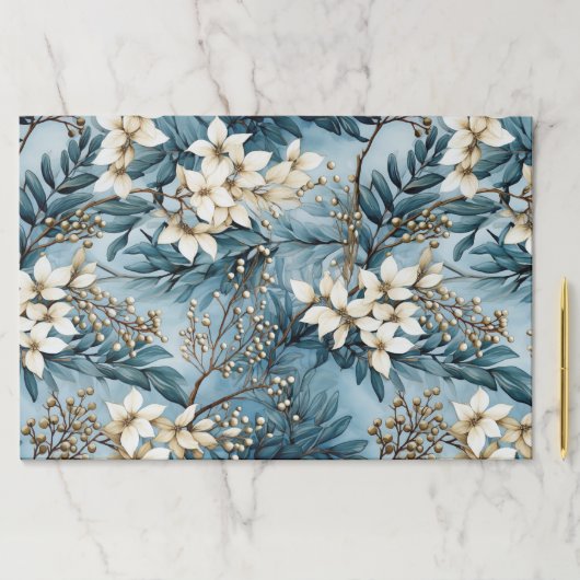 ティアウェイクリスマス花模様紙ランチョンマット ペーパーパッド (インサイチュ)