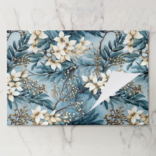 ティアウェイクリスマス花模様紙ランチョンマット ペーパーパッド (折り畳み)