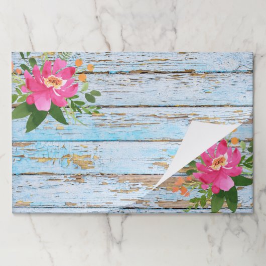 ティアウェイ紙配置パッド、素朴なブルーとピンク ペーパーパッド (折り畳み)