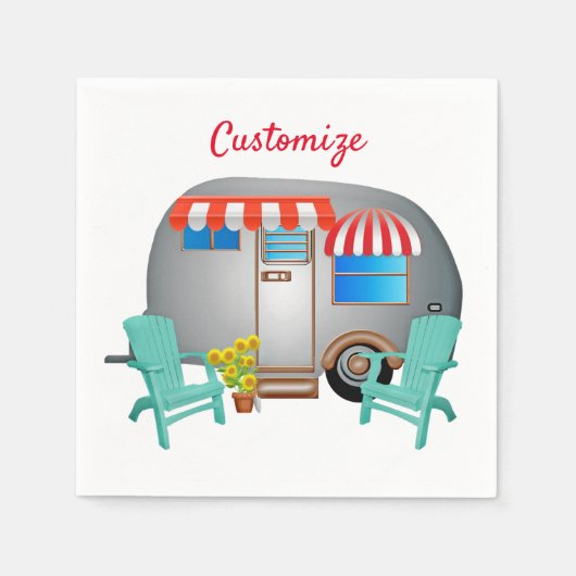 ティアドロップキャラバンキャンパーサンダー_コーブ スタンダードカクテルナプキン (正面)