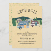 ティアドロップトレーラーキャンピングレ転がッツ招待状 招待状 (正面/裏面)