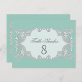 ティアドロップレース、アクアブルーテーブル番号カード ポストカード (正面/裏面)