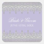 ティアドロップレース、ラベンダーのシ結婚ールまたはシール スクエアシール (正面)
