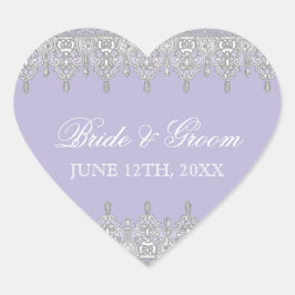 ティアドロップレース、ラベンダーのシ結婚ールまたはシール ハートシール