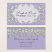 ティアドロップレース、ラベンダー-結婚式の引き出物ギフトラベル (正面&裏面)