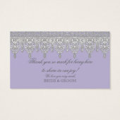 ティアドロップレース、ラベンダー-結婚式の引き出物ギフトラベル (裏面)