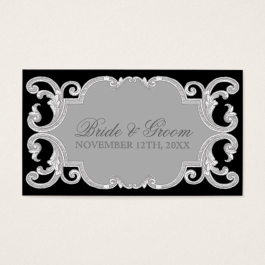 ティアドロップレース、黒と白のお気に入りギフトラベル (正面)