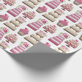 ティアド結婚ケーキかわいいパターン ラッピングペーパー (角)