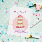 ティアド・ケパーソナライズされたーキ友好カード サンキューカード