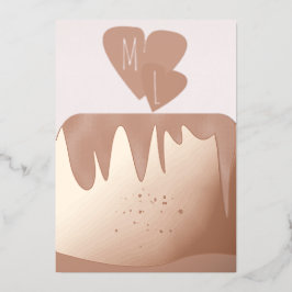 ティアド・ケーキブライダルシャワー押し 箔招待状