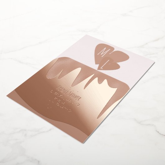 ティアド・ケーキブライダルシャワー押し 箔招待状 (回転した状態)