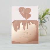 ティアド・ケーキブライダルシャワー押し 箔招待状 (立ち正面)