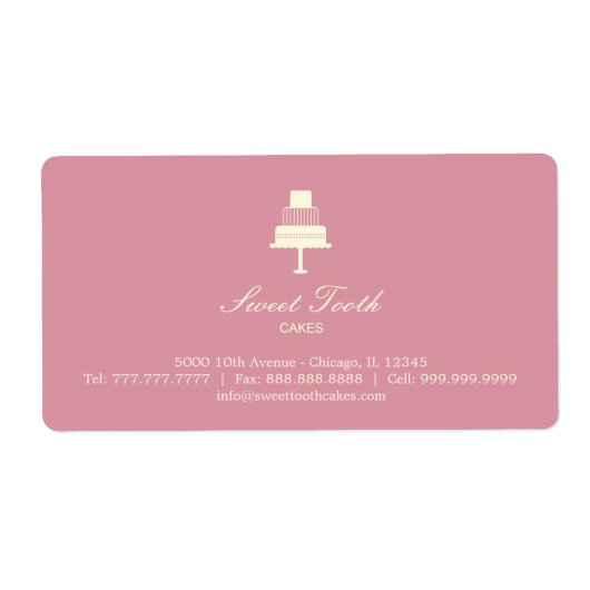 「ティアド・ケーキ」ケーキボックスラベル – 水平 ラベル (正面)