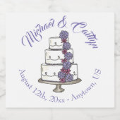 ティアド・パープル結婚フローラのケーキブライダルシャワー ビールラベル (シングルラベル)