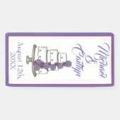 ティアド・パープル結婚フローラのケーキブライダルシャワー 横断幕 (横)