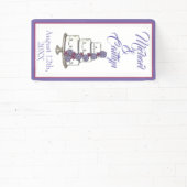 ティアド・パープル結婚フローラのケーキブライダルシャワー 横断幕 (インサイチュ)