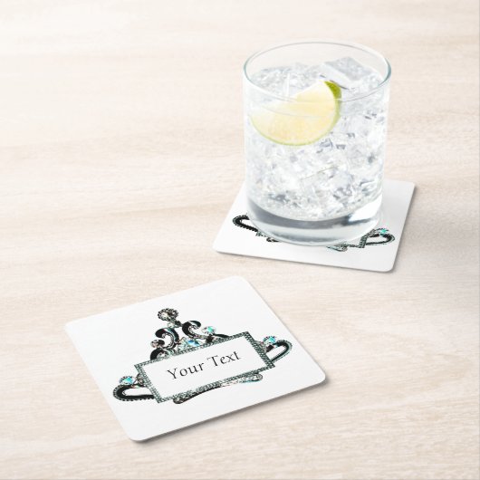 ティアパーソナライズされたラ スクエアペーパーコースター (インサイチュ)