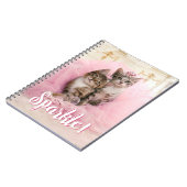 ティアラおよびピンクのきらめくチュチュの甘い子ネコ ノートブック (左側)