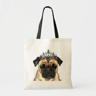 ティアラが付いているパグ トートバッグ