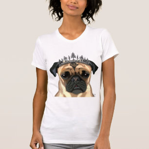 ティアラが付いているパグ Tシャツ