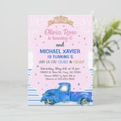 ティアラとトラックの兄弟姉妹招待状。招待状 招待状 (スタンド正面)