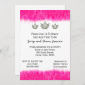 ティアラとフラフベビープリンセスシャワー 招待状 (正面/裏面)