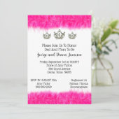 ティアラとフワフワ ベイビー プリンセス シャワー 招待状 (スタンド正面)