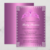 ティアラのプリンセスのベビーシャワーの招待状 招待状 (正面/裏面)